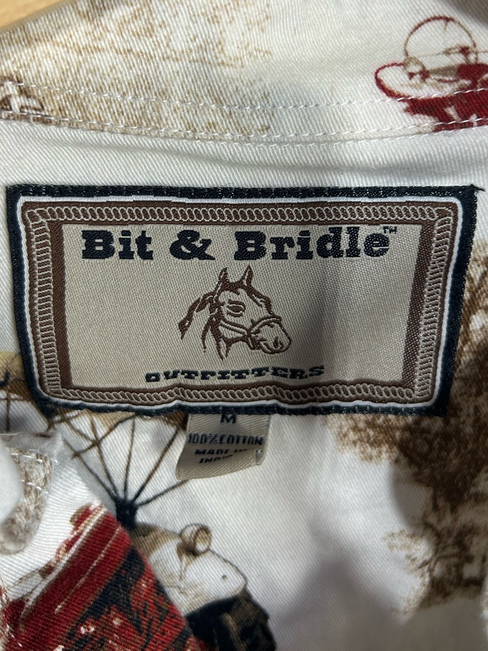 5 for $25🔥Bit & Bridle Button Front Tractor‎ Print Shirt Medium - Picture 4 of 8